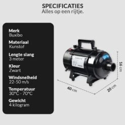 Hondenföhn/Waterblazer - Verstelbare Vermogen Standen (500W Tot 2400W) En Verstelbare Temperatuur - Zwart -Honden Huis Winkel 1200x1200 266
