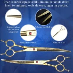 Scharenset Hond - 8-Delige Scharenset - Hondenschaar - Trimset - Trimschaar Voor Honden - Huisdier Knipset - Effileerschaar Hond - Goud 10 Scharenset Hond - 8-Delige Scharenset - Hondenschaar - Trimset - Trimschaar Voor Honden - Huisdier Knipset - Effileerschaar Hond - Goud -Honden Huis Winkel 1200x1200 294
