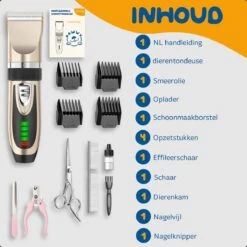 Pawwy Dieren Tondeuse Set Draadloos Voor Honden En Katten – Voor Dikke Vacht - Hondentondeuse – Hondentrimmer - Scheerapparaat - Goud -Honden Huis Winkel 1200x1200 310