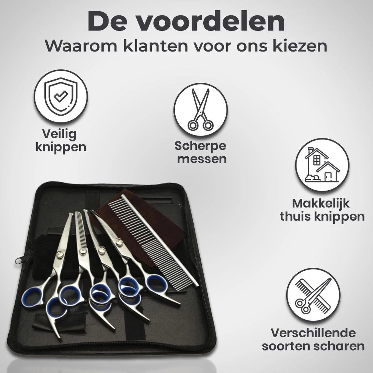 VoordeelShop 7-Delige Huisdier Knipset Met Etui - Trimmen Hond - Honden Schaar - Effileerschaar Hond - Huisdier Trimmer - Huisdier Knippen - Knipschaar Haar - Haar Schaar - Kapper - Kapperset - Scharenset 10 VoordeelShop 7-Delige Huisdier Knipset Met Etui - Trimmen Hond - Honden Schaar - Effileerschaar Hond - Huisdier Trimmer - Huisdier Knippen - Knipschaar Haar - Haar Schaar - Kapper - Kapperset - Scharenset - Afbeelding 10
