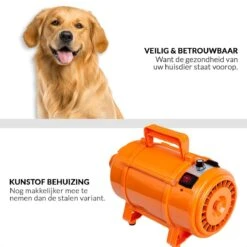 Krachtige Hondenföhn/ Waterblazer Met Draaiknop Om Overtollig Water En Stof Snel Uit De Vacht Te Blazen | Verstelbare Vermogen Standen (500W Tot 2200W) En Verstelbare Temperatuur - Type B Oranje -Honden Huis Winkel 1200x1200 390