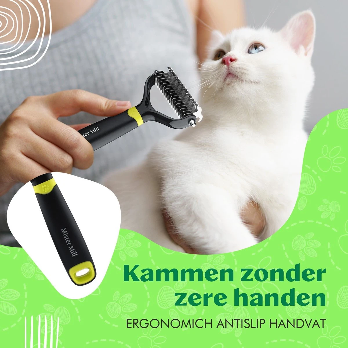 Mister Mill Professionele 2-Zijdige Ondervacht Kam Voor Hond En Kat – Honden/Kattenborstel – Klittenkam – 9,5 Cm. 5 Mister Mill Professionele 2-Zijdige Ondervacht Kam Voor Hond En Kat – Honden/Kattenborstel – Klittenkam – 9,5 Cm. - Afbeelding 5