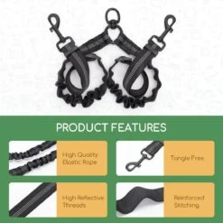 Nobleza Splitter Hondenriem - Dubbel Aanlijnriem Voor Honden - Splitter Verstelbaar - Zwart -Honden Huis Winkel 1200x1200 486