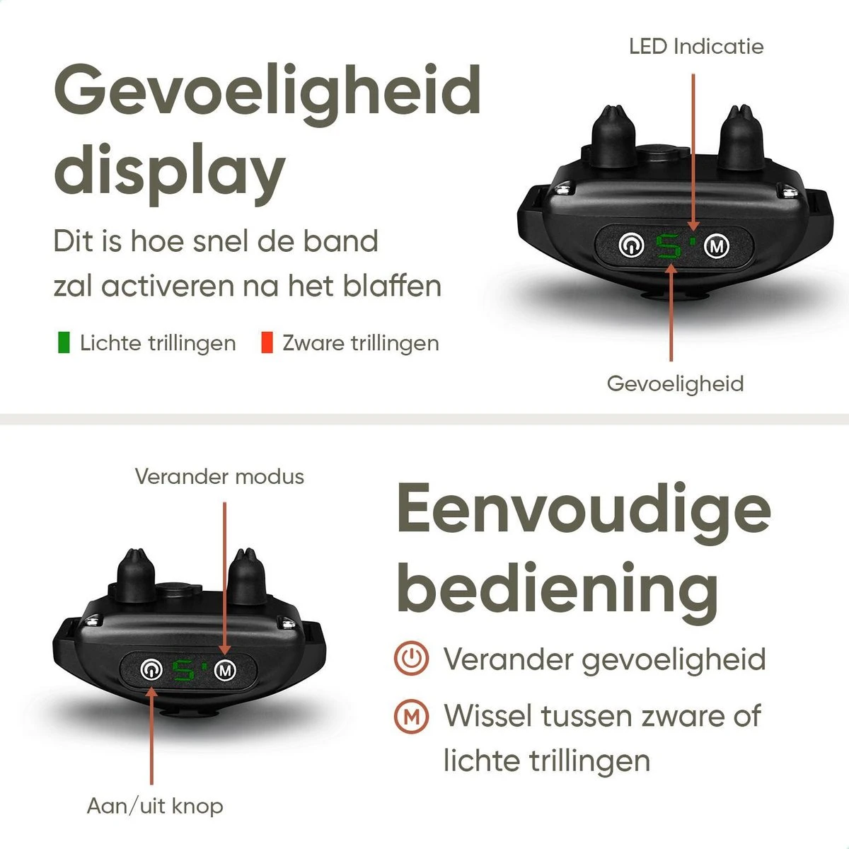 Premium Anti Blafband - Diervriendelijke Opvoedingshalsband Zonder Schok - Trainingshalsband Voor Grote En Kleine Honden - Anti Blaf Band - Correctie Halsband 5 Premium Anti Blafband - Diervriendelijke Opvoedingshalsband Zonder Schok - Trainingshalsband Voor Grote En Kleine Honden - Anti Blaf Band - Correctie Halsband - Afbeelding 5