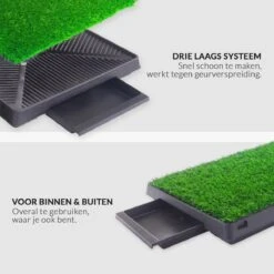 Merkloos Hondentoilet Kunstgras Met Bak - Indoor Dierentoilet - Uitneembare Opvangbak - Puppy Training Pets - Outdoor/Balkon/Tuin/Indoor Toilet - 50x64 Cm -Honden Huis Winkel 1200x1200 604