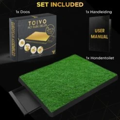 Toivo HondenToilet Kunstgras - Zwart - Geurafstotend - 62 X 49 X 6.6 CM - Honden Wc Outdoor - Zindelijkheidstraining Hond - Puppy Pads - Dierentoilet -Honden Huis Winkel 1200x1200 623