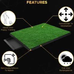 Toivo HondenToilet Kunstgras - Zwart - Geurafstotend - 62 X 49 X 6.6 CM - Honden Wc Outdoor - Zindelijkheidstraining Hond - Puppy Pads - Dierentoilet -Honden Huis Winkel 1200x1200 624