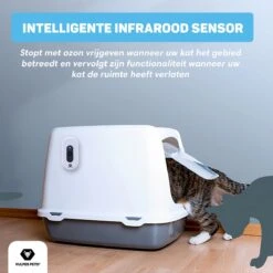 Vulpes Pets® Kattenbak Geurverdrijver PRO - Ozon En Negatieve Ionen Functie - Infraroodsensor - Oplaadbaar - Geurverwijderaar - Air Eliminator - Wit -Honden Huis Winkel 1200x1200 636