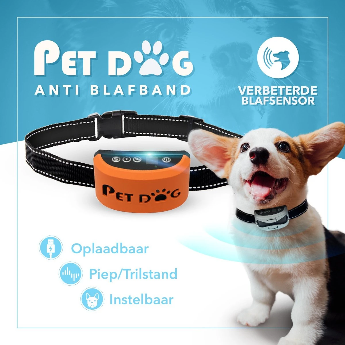 PET DOG® | Anti Blafband Voor Honden | 3 T/m 60 Kg | Oplaadbaar | Anti Blaf Band | Trainingsband | Vibratie En Geluid | Diervriendelijk | Shock Aan/uit Instelbaar 1 PET DOG® | Anti Blafband Voor Honden | 3 T/m 60 Kg | Oplaadbaar | Anti Blaf Band | Trainingsband | Vibratie En Geluid | Diervriendelijk | Shock Aan/uit Instelbaar