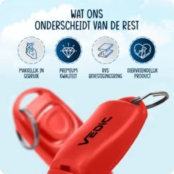 VEDIC® - Luxe Clicker Met Fluit - Clickertraining - Rood - Bevestigingsring - Fluit - Hondentraining -Honden Huis Winkel 1200x1200 733