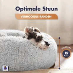 Pet Perfect Donut Hondenmand - 80cm - Fluffy Hondenkussen - Hondenbed - Créme/Bruin -Honden Huis Winkel 1200x1200 869