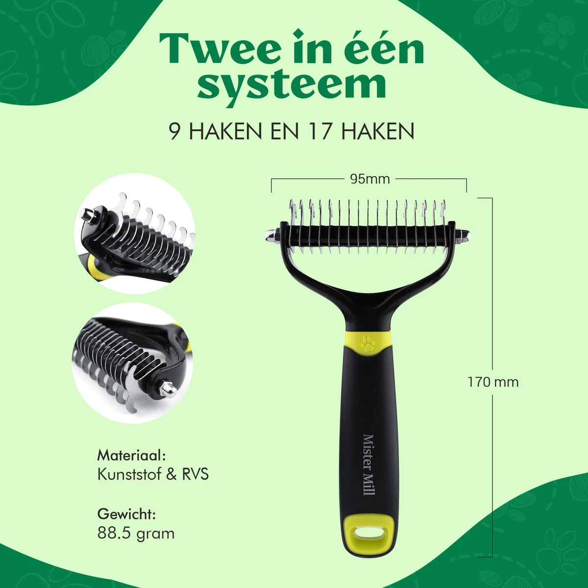 Mister Mill Professionele Set Slicker Honden Kattenborstel Plus Nagelknipper Plus Ondervacht Kam 3 Mister Mill Professionele Set Slicker Honden Kattenborstel Plus Nagelknipper Plus Ondervacht Kam - Afbeelding 3
