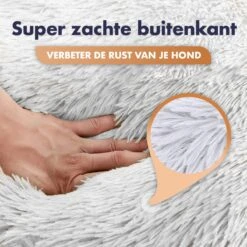 Pet Perfect Donut Hondenmand - 80cm - Fluffy Hondenkussen - Hondenbed - Créme/Bruin -Honden Huis Winkel 1200x1200 870