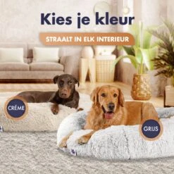 Pet Perfect Donut Hondenmand - 80cm - Fluffy Hondenkussen - Hondenbed - Créme/Bruin -Honden Huis Winkel 1200x1200 873
