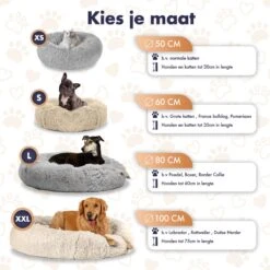 Pet Perfect Donut Hondenmand - 80cm - Fluffy Hondenkussen - Hondenbed - Créme/Bruin -Honden Huis Winkel 1200x1200 874