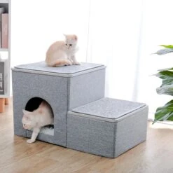 2-in-1 Hondenhuis & Hondentrap - Voor Binnen - Huisdieren Huisje - Hondenmand - Kattenmand - 67.5x40x37.5 Cm - Grijs 11 2-in-1 Hondenhuis & Hondentrap - Voor Binnen - Huisdieren Huisje - Hondenmand - Kattenmand - 67.5x40x37.5 Cm - Grijs -Honden Huis Winkel 1200x1200 887