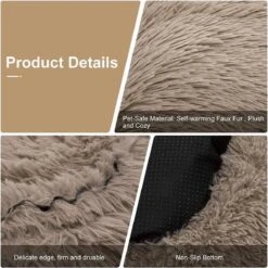 HONDEN RELAX Kussen - Superzacht Fluffy Ronde Mand 100 Cm - Taupe/Zandkleur -Honden Huis Winkel 1200x1200 933