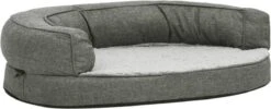 VidaXL Hondenbed Ergonomisch Linnen-look 75x53 Cm Fleece Grijs -Honden Huis Winkel 1200x484 1