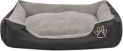 VidaXL Hondenbed Met Gewatteerd Kussen Maat S Zwart -Honden Huis Winkel 1200x500