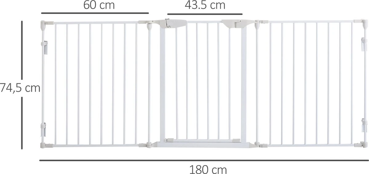 PawHut Afschermhek Voor Honden Veiligheidshek Hondenhek 3 Elementen Kunststof Wit D06-100V01 3 PawHut Afschermhek Voor Honden Veiligheidshek Hondenhek 3 Elementen Kunststof Wit D06-100V01 - Afbeelding 3