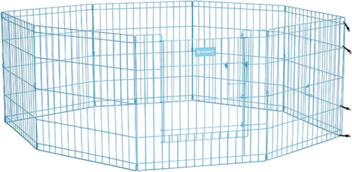 Topmast Puppyren Uitvouwbaar - Blauw - 560 Cm Omtrek - 60 Cm Hoog - Opvouwbaar - XL Hondenren - Voor Binnen 1 Topmast Puppyren Uitvouwbaar - Blauw - 560 Cm Omtrek - 60 Cm Hoog - Opvouwbaar - XL Hondenren - Voor Binnen