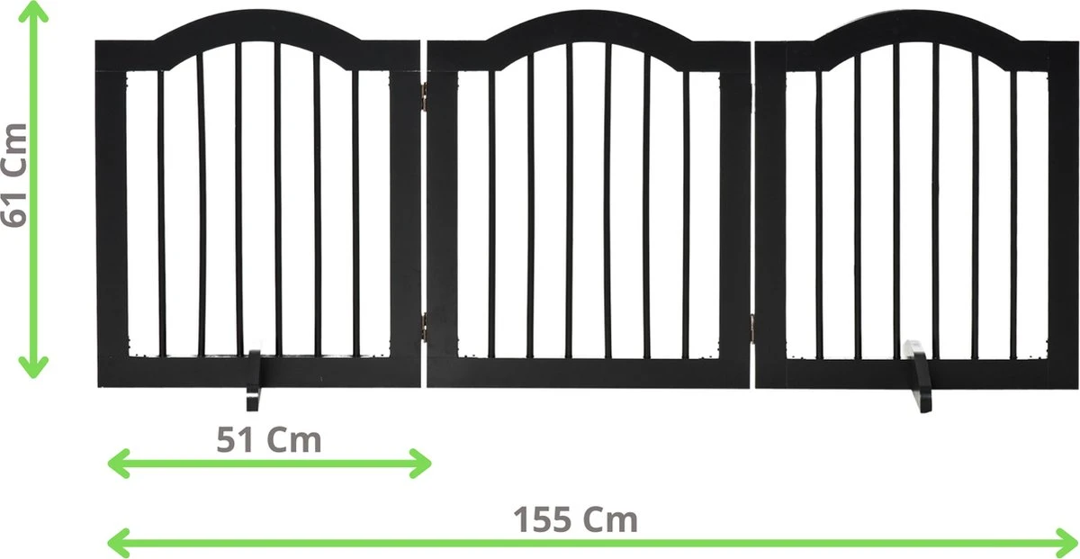 Paws & Claws - Hondenhek Deurhekje - Dog Barrier - 154,5 X 61 Cm - Opvouwbaar - Zwart 5 Paws & Claws - Hondenhek Deurhekje - Dog Barrier - 154,5 X 61 Cm - Opvouwbaar - Zwart - Afbeelding 5
