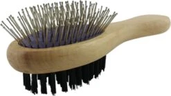 Merkloos Nobleza Dierenborstel - Hondenborstel - Kattenborstel - Tweezijdig - Dubbelzijdig - Hout - Maat L -Honden Huis Winkel 1200x681