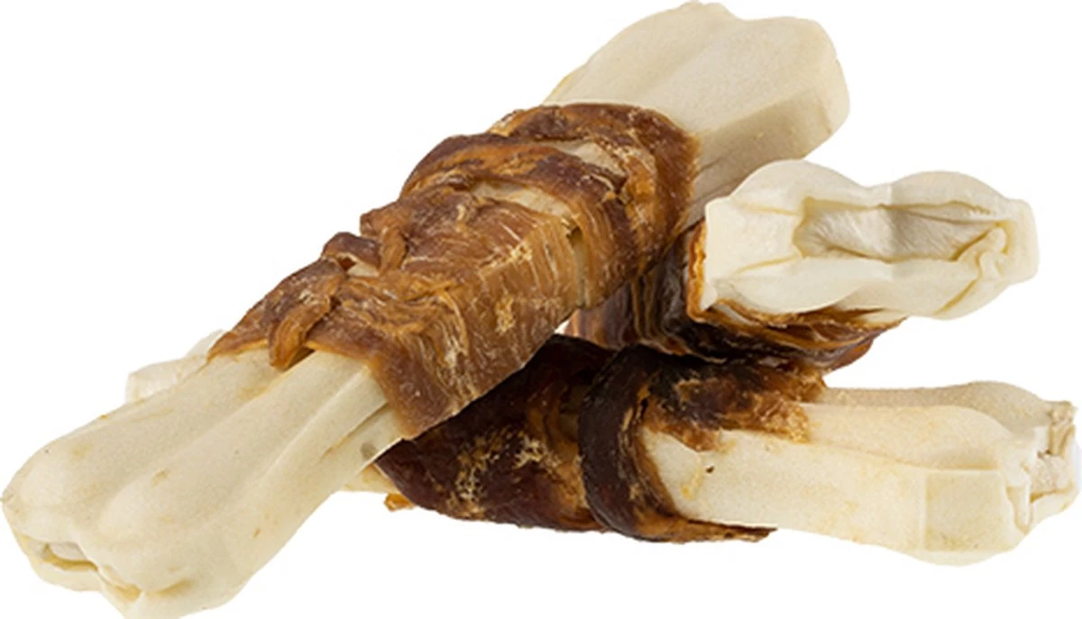 Petstyleliving Geperst Bot Met Eend 10cm - 20 Stuks - Hersluitbaar - Hondensnacks 2 Petstyleliving Geperst Bot Met Eend 10cm - 20 Stuks - Hersluitbaar - Hondensnacks - Afbeelding 2