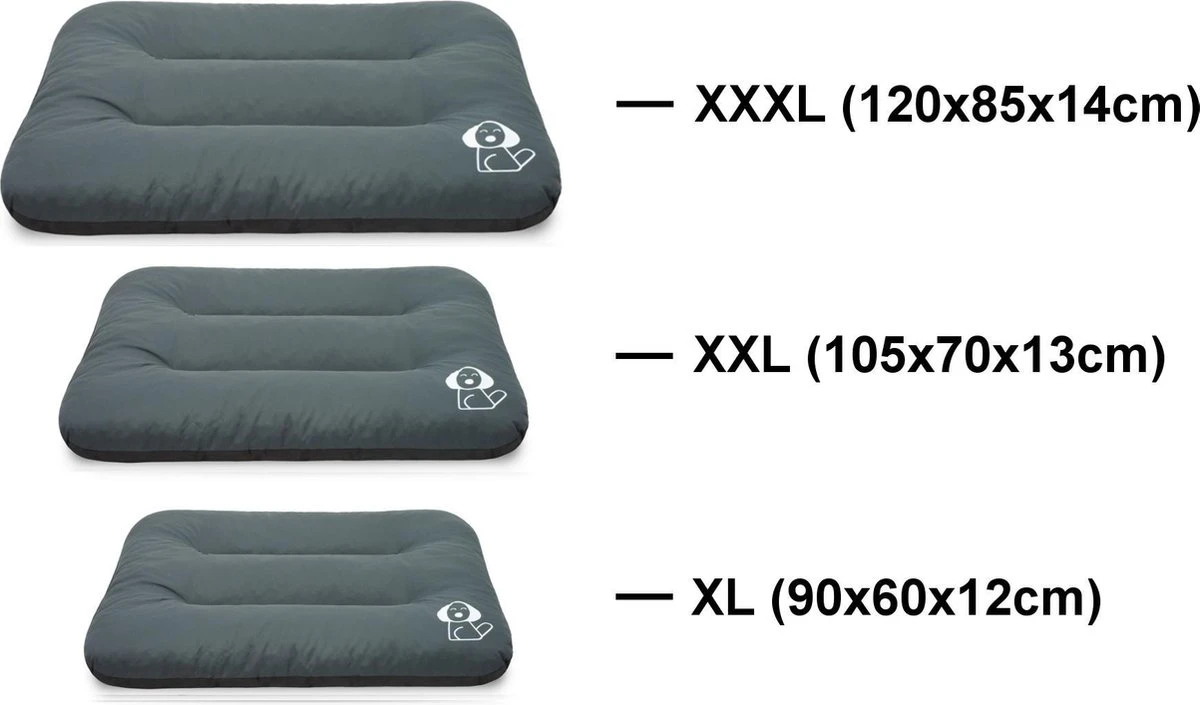 Hondenkussen XL - Donkergrijs - 60 X 90 X 12 5 Hondenkussen XL - Donkergrijs - 60 X 90 X 12 - Afbeelding 5