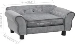 VidaXL Hondenbank 72x45x30 Cm Pluche Grijs -Honden Huis Winkel 1200x709 2