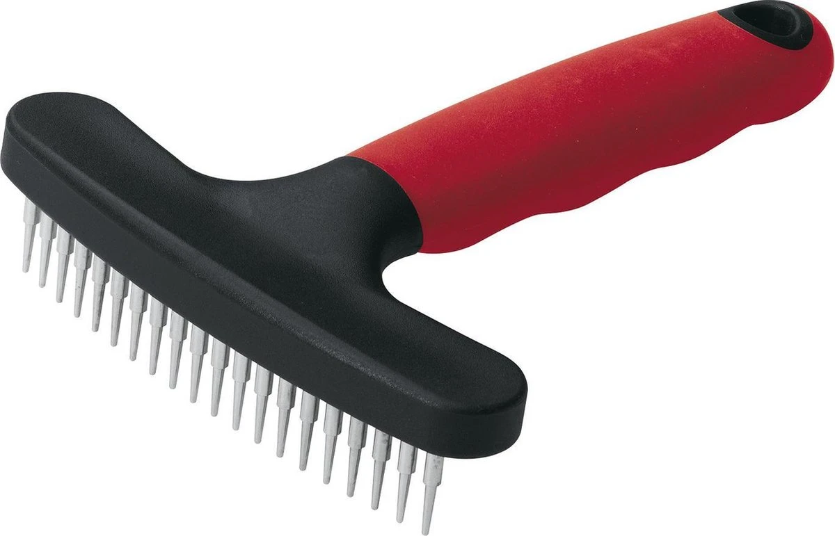 Ferplast Herderhark Dubbel - Hondenvachtborstel - 11x15.5 Cm Rood Zwart 2 Ferplast Herderhark Dubbel - Hondenvachtborstel - 11x15.5 Cm Rood Zwart - Afbeelding 2