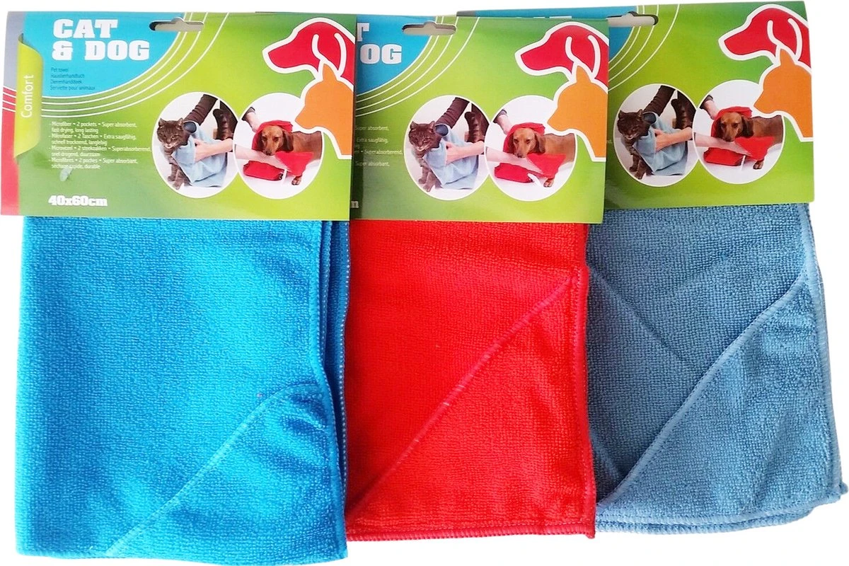 Dierenhanddoek Microvezel - Honden En Katten - Incl. Handvatten - 40x60 Cm - Blauw 4 Dierenhanddoek Microvezel - Honden En Katten - Incl. Handvatten - 40x60 Cm - Blauw - Afbeelding 4