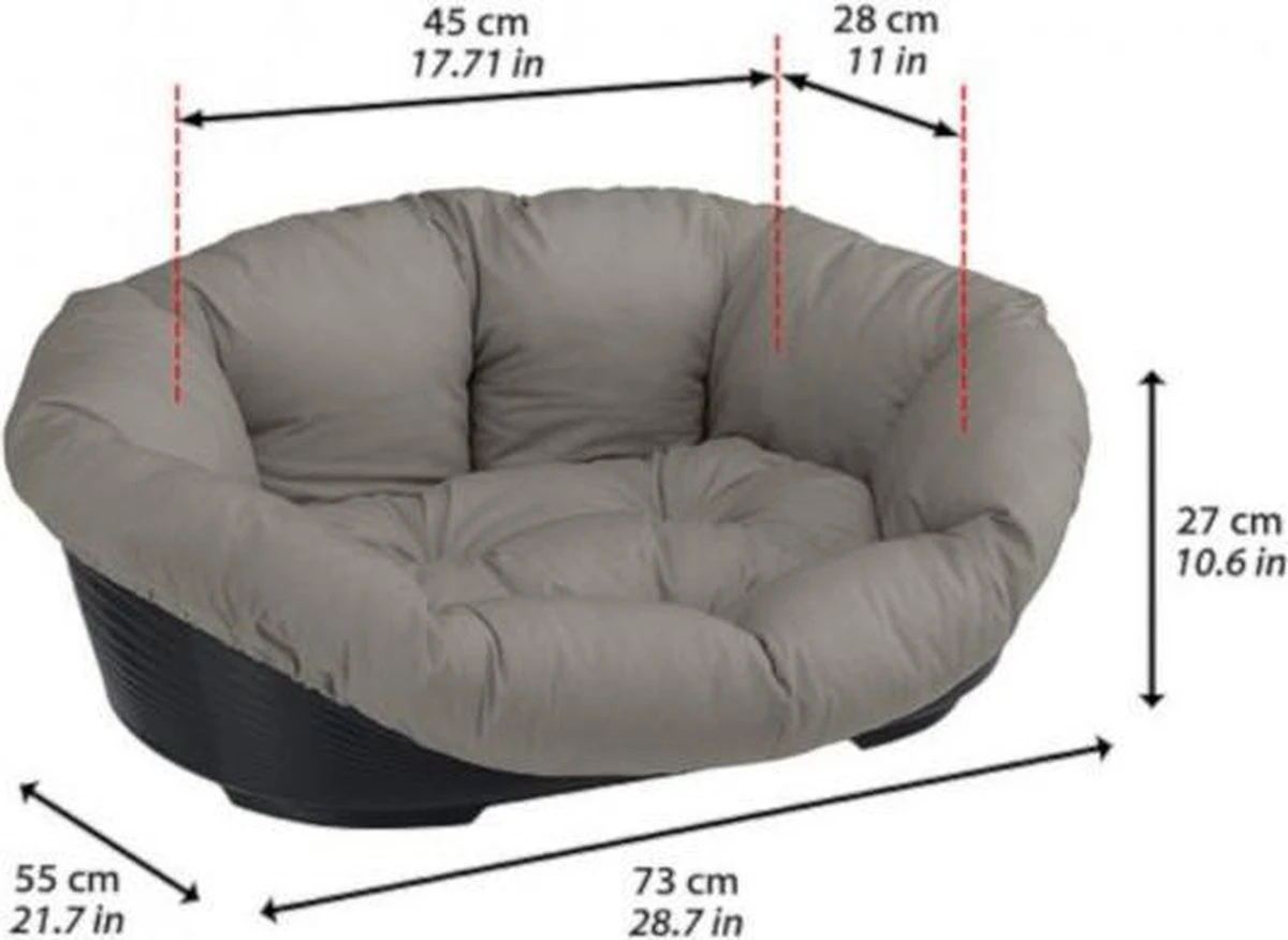 Ferplast Hond- En Kattenmand Met Kussen 73 X 55 Cm Grijs 2 Ferplast Hond- En Kattenmand Met Kussen 73 X 55 Cm Grijs - Afbeelding 2