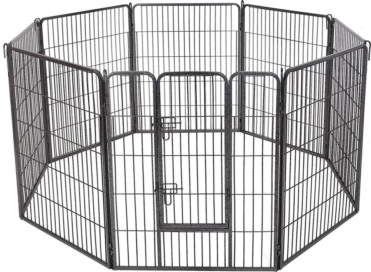 MaxxPet Puppyren - Hondenbench - Hondenren- Puppyren Met 8 Kennelpanelen - Staal -80 X 100 Cm Ø 210 Cm 4 MaxxPet Puppyren - Hondenbench - Hondenren- Puppyren Met 8 Kennelpanelen - Staal -80 X 100 Cm Ø 210 Cm - Afbeelding 4