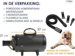 Forgoods Professionele Hondenfohn - Waterblazer Voor Honden - Hondenfohn Met 4 Opzetstukken - 2800W Verstelbaar Vermogen - Roze -Honden Huis Winkel 1200x890