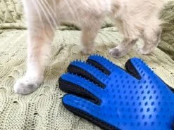 Vacht Verzorgingsborstel Voor Huisdieren - Blauw - LimitedDeals - Voor Honden Katten Konijnen Paarden - Tevens Massage Handschoen Voor Dieren! - Goed Voor De Verzorging Van De Vacht -Honden Huis Winkel 1200x897