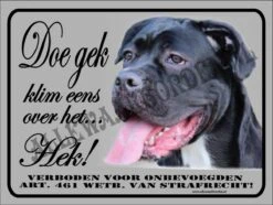 Merkloos Cane Corso 122 Waakbord Doe Gek - 15 X 20 Cm