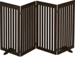 Relaxdays Veiligheidshekje Hout - 92 Cm Hoog - Kinderhek - Hondenhek - Inklapbaar - Bruin - 4 Panelen