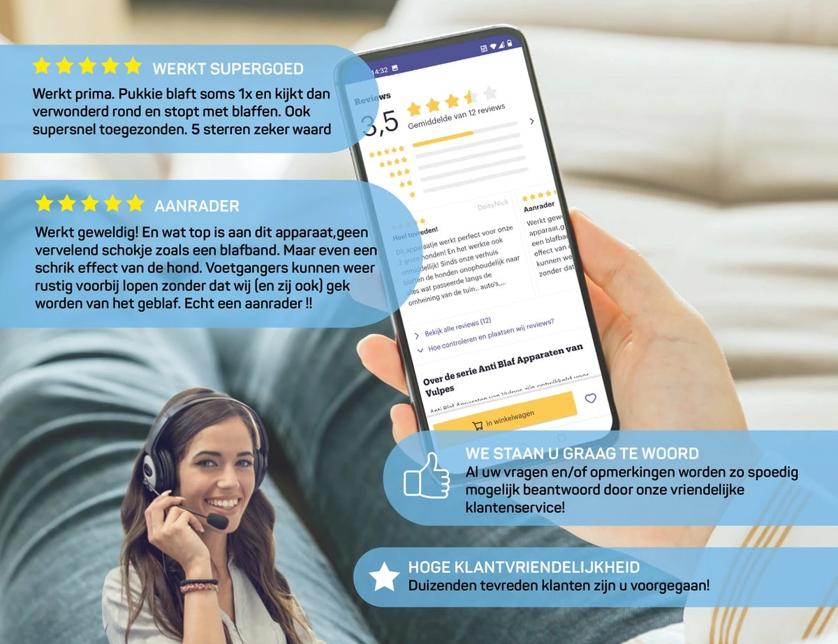 Vulpes Pets® Anti Blaf Apparaat Pro - Anti Blafband Voor Alle Honden - Luxe Hondentrainer - Diervriendelijk & Zonder Schok - Inclusief 9V Batterij - Waterbestendig - Ophangbaar - Instelbare Ultrasone Niveauregeling - 4 Standen 10 Vulpes Pets® Anti Blaf Apparaat Pro - Anti Blafband Voor Alle Honden - Luxe Hondentrainer - Diervriendelijk & Zonder Schok - Inclusief 9V Batterij - Waterbestendig - Ophangbaar - Instelbare Ultrasone Niveauregeling - 4 Standen - Afbeelding 10