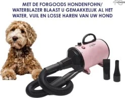 Forgoods Professionele Hondenfohn - Waterblazer Voor Honden - Hondenfohn Met 4 Opzetstukken - 2800W Verstelbaar Vermogen - Roze -Honden Huis Winkel 1200x942
