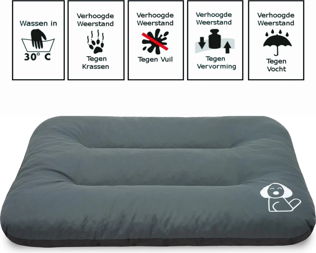 Hondenkussen XL - Donkergrijs - 60 X 90 X 12 2 Hondenkussen XL - Donkergrijs - 60 X 90 X 12 - Afbeelding 2