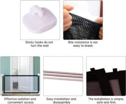 Merkloos ACE Pets – Oprolbaar Hondenrek Voor Binnen - Traphekje Hond Zonder Boren - Veiligheidshek Deurhekje - 180 X 72 Cm - Zwart -Honden Huis Winkel 1200x992 2