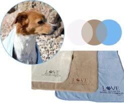 Pepets© – Hondenhanddoek – Honden Handdoek – Microvezel Handdoek – Handdoek Hond – Hondendeken – Droogdoek Hond – Dierendeken – Absorberend – 100*50CM - Beige - GRATIS Zonnebril -Honden Huis Winkel 1200x995