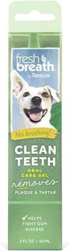 Tropiclean Fresh Breath Clean Teeth Oral Care Gel - Gebitsverzorging - Mint 59 Ml -Honden Huis Winkel 337x1200