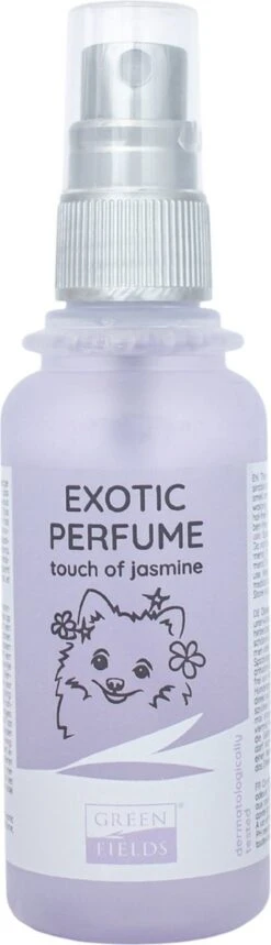 Hondenparfum Spray In 4 Geuren - Greenfields - Alchoholvrije En PH Neutrale Formule Tegen Onaangename Geurtjes - 50ml - Exotic -Honden Huis Winkel 345x1200