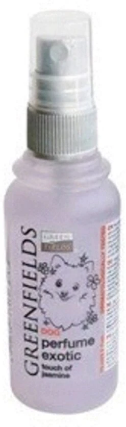 Hondenparfum Spray In 4 Geuren - Greenfields - Alchoholvrije En PH Neutrale Formule Tegen Onaangename Geurtjes - 50ml - Exotic -Honden Huis Winkel 354x1200