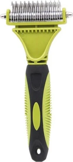 Hondenborstel - Dubbelzijdig Ontharing Tool - Herbruikbare Honden & Kattenvachtkam - Huisdier Grooming - 1 Stuk - Groen -Honden Huis Winkel 547x1200