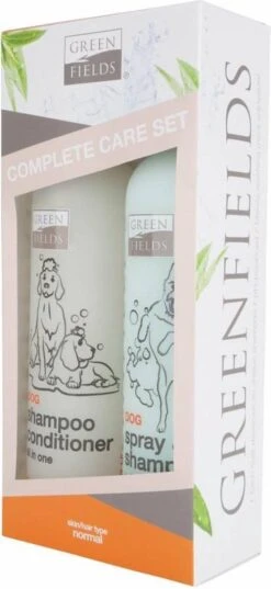 Greenfields Vacht Verzorging Set Voor Honden Shampoo, Conditioner & Droogshampoo -Honden Huis Winkel 552x1200