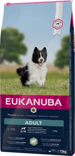 Eukanuba Dog Adult Small/Medium Breed Lamb / Rice - 12 KG -Honden Huis Winkel 580x1200 1