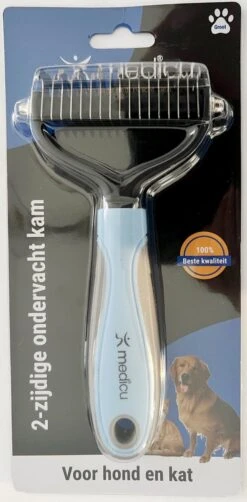 Hondenkam 2-Zijdige Voor Ondervacht - Kattenkam - Voorkomt Haaruitval - Verwijdert Klitten - MEDICU ® Premium Quality -Honden Huis Winkel 591x1200